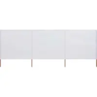 Syfax Paravent 3 panneaux Tissu 400 x 80 cm Blanc sable