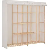 Syfax Garde-robe Blanc 173x40x170 cm Tissu
