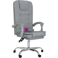 Syfax Fauteuil de massage inclinable de bureau Gris clair Tissu