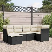 Prolenta Maison Exclusive - Salon de jardin 6 pcs avec coussins noir résine tressée