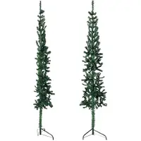 Prolenta Maison Exclusive - Sapin de Noël artificiel demi-arbre avec pied, forme élancée, couleur verte, 150 cm