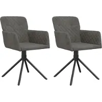 Syfax Chaises pivotantes à manger lot de 2 Gris foncé Velours