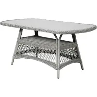 Ebuy24 Hvalo Table de jardin 165 x 90 cm, avec plateau en verre, couleur sable.