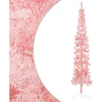 Syfax Demi sapin de Noël artificiel mince avec support Rose 240 cm