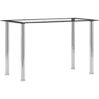 Prolenta Maison Exclusive - Table à manger noire et transparente 120 x 60 x 75 cm, verre trempé