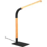 TRIO Lampe de table flexible Norris noir avec bois