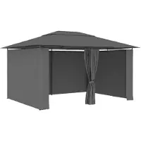Syfax Tonnelle de jardin avec rideaux 4 x 3 m Anthracite