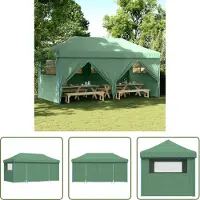The Living Store Tente de réception Pop-Up pliante avec 4 panneaux latéraux Vert