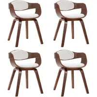 Syfax Chaises à manger lot de 4 bois courbé et similicuir