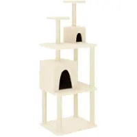 vidaXL Arbre à chat avec colonnes à griffer en sisal Crème 167 cm