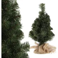Kadax Arbre de Noël artificiel 80cm, petit sapin avec 105 branches, mini sapin avec jute