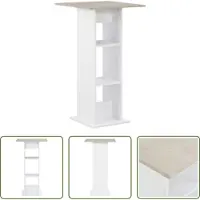 The Living Store Table de bar blanc et béton 60x60x110 cm