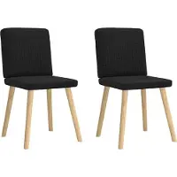 Syfax Chaises à manger lot de 2 noir tissu