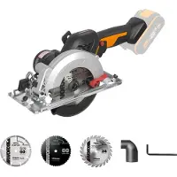 WORX Scie circulaire portative sans fil Nitro 20V Worxsaw 120mm/41mm WX531.9, moteur Brushless, sans batterie ni chargeur