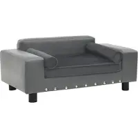 Syfax Canapé pour chien Gris 81x43x31 cm Peluche et similicuir