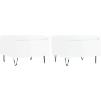 Syfax Tables basses 2 pcs blanc brillant 50x46x35cm bois d'ingénierie
