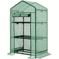 Floordirekt Serre Bloom Résistante aux intempéries avec cadre en acier robuste 3 niveaux de rangement