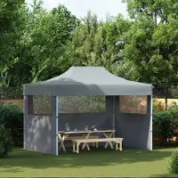 Prolenta Maison Exclusive - Tente de réception professionnelle pliable avec 3 parois latérales, 3 × 4 m, acier anthracite