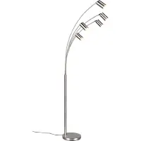TRIO Loft lampadaire nickel mat spots pour salon chambre 200 cm 5xGU10 10W MARLEY