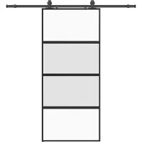 Syfax Porte coulissante avec kit de quincaillerie noir 90x205 cm