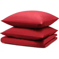 Blumtal linge de lit 220x220cm + 2x taies d'oreiller 40x70cm - Microfibre Bed Sheets 220x220cm - 3-pièces de linge de lit rouge