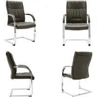 vidaXL Chaise de bureau cantilever Gris Similicuir - Chaise de bureau - Chaise - Chaises