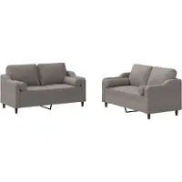 vidaXL Ensemble de canapés 2 pièces avec coussins Tissu Taupe