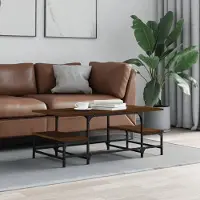 Prolenta Maison Exclusive - Table basse aspect chêne brun 100x50,5x40 cm Matériau dérivé du bois