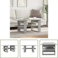 The Living Store Table basse gris béton 102x55x42 cm Bois composite