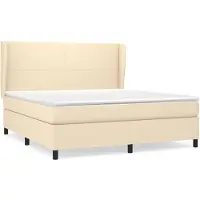 Syfax Sommier à lattes de lit avec matelas Crème 180x200 cm Tissu