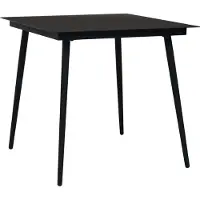 Prolenta Maison Exclusive - Table de jardin 80 x 80 x 74 cm, acier et verre
