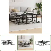 The Living Store Table basse noire 121x121x40 cm bois composite