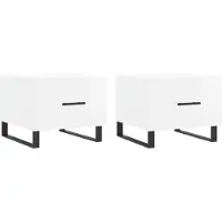 Syfax Tables basses 2 pcs blanc brillant 50x50x40cm bois d'ingénierie