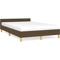 vidaXL Cadre de lit sans matelas brun foncé 120x190 cm Tissu