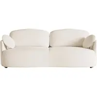 NADUVI Collection RAVIOLO - Canapé avec fonction sommeil, espace de rangement et revêtement en bouclette, crème