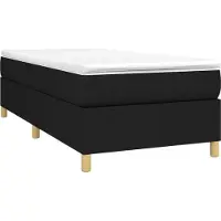 Syfax Sommier à lattes de lit avec matelas Noir 90x200 cm Tissu
