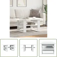 The Living Store Table basse blanche 102x55x42 cm bois composite