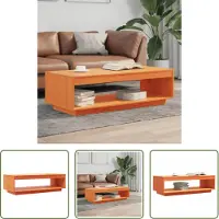 The Living Store Table basse brun cire 110x50x33,5 cm Pin massif