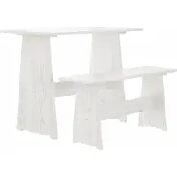 Prolenta Maison Exclusive - Table à manger avec banc REINE blanc bois de pin solide