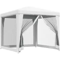 Syfax Tente de réception 4 parois latérales en maille 2,5x2,5 m Blanc