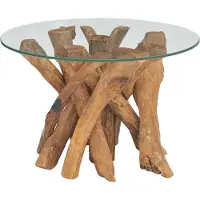 Syfax Table basse Bois flottant de teck massif 60 cm