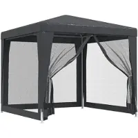Syfax Tente de fête 4 parois latérales en maille Anthracite 2.5x2.5 m