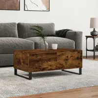 vidaXL Stabli Möbel Table basse chêne fumé 90x50x36,5 cm bois composite - Tables basses CC4152876 1parcel