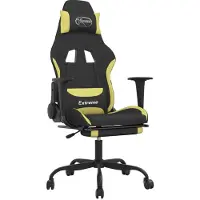 Syfax Chaise de jeu de massage avec repose-pied Noir et vert clair