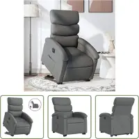The Living Store Fauteuil relax avec releveur électrique Gris foncé Tissu