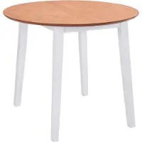 Syfax Table à manger ronde à abattant MDF blanc