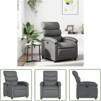 The Living Store fauteuil de relaxation en simili-cuir gris