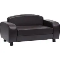 Syfax Canapé pour chien Marron 80x50x40 cm Similicuir