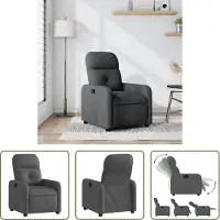 The Living Store Fauteuil relax gris foncé Tissu