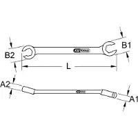 Ks Tools Clé polygonale ouverte coudée 11x13 mm - 517.9244